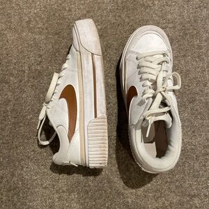White and Brown Sneakers